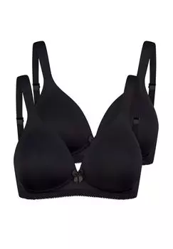 Бюстгальтер с чашечками без косточек, 2 шт. в упаковке NATURANA, черный