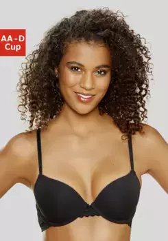 Бюстгальтер с чашками LASCANA, изготовлен из натурального хлопка, черный