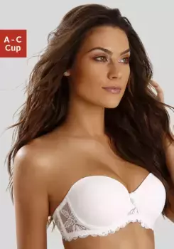Бюстгальтер с чашками Nuance, со съемными бретелями и кружевными деталями, нижнее белье, белый