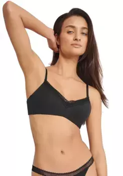 Бюстгальтер с чашками sloggi "GO Ribbed R P", ребристая структура, черный