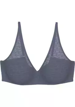 Бюстгальтер с чашками Triumph "Signature Sheer P EX", принт с логотипом Triumph, синий