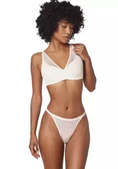 Бюстгальтер с чашками Triumph "Signature Sheer P EX", принт с логотипом Triumph, белый