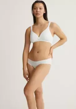 Бюстгальтер с чашкой Naturana, чашка A-D, мягкий бюстгальтер с чашкой и рельефными бретелями, белый