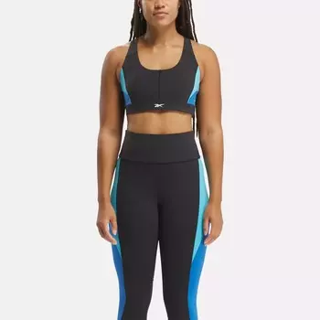 Бюстгальтер с цветными блоками Lux Racer Reebok, черный/синий