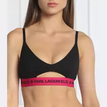 Бюстгальтер с глазком с логотипом Karl Lagerfeld, черный