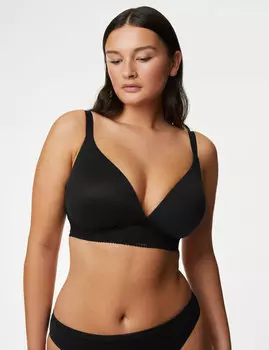 Бюстгальтер с глубоким вырезом без косточек Body Soft F-H Marks & Spencer, черный
