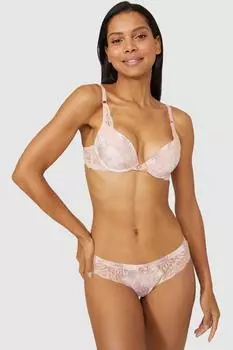 Бюстгальтер с глубоким вырезом и принтом Kani Leaf Debenhams, розовый