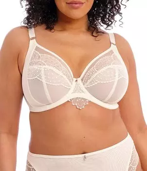 Бюстгальтер с глубоким вырезом на косточках без подкладки и вышивки Elomi Priya, белый