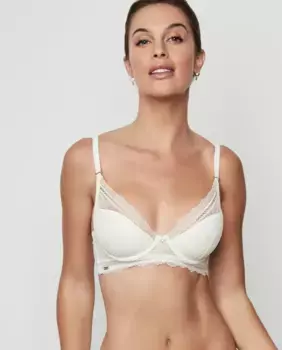 Бюстгальтер с глубоким вырезом, поролоном и косточками Selmark, цвет Crudo