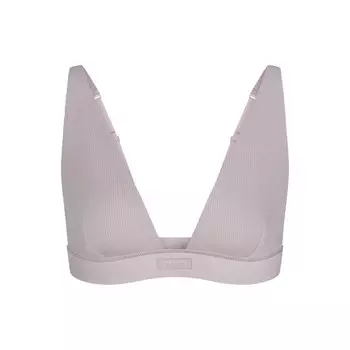 Бюстгальтер с глубоким вырезом SKIMS Cotton Rib, цвет Oyster