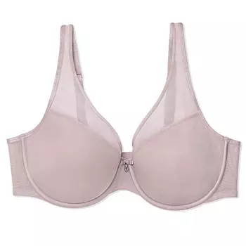 Бюстгальтер с глубоким вырезом Victoria's Secret Curvy Couture Sheer Mesh T-Shirt, бежевый