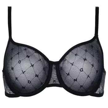 Бюстгальтер с косточками DKNY Bra Monogramm Mesh, черный