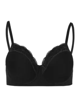 Бюстгальтер с косточками Hanro Schalen BH Cotton Lace, черный
