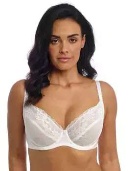 Бюстгальтер с косточками и цветочным кружевом Wacoal, белый