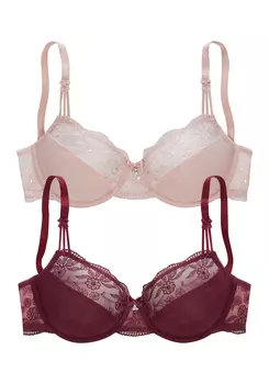 Бюстгальтер с косточками nuance, цвет weinrot+rosa