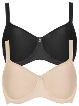 Бюстгальтер с косточками SUSA 2er Pack Spacer BH mit Bgel Catania, цвет Schwarz Skin