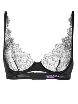 Бюстгальтер с кружевной отделкой Maison Close, черный