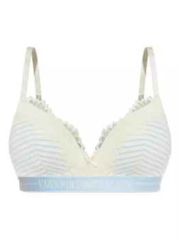 Бюстгальтер с кружевом Emporio Armani, белый