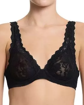 Бюстгальтер с кружевом и косточками Signature Lace Hanky Panky, черный