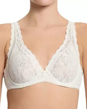 Бюстгальтер с кружевом и косточками Signature Lace Hanky Panky, белый