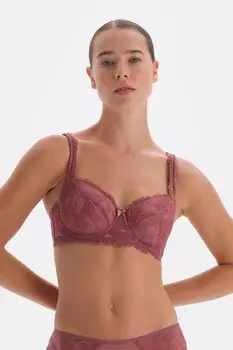 Бюстгальтер с кружевом и подкладкой Dagi, красный