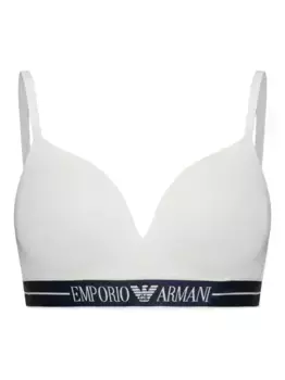 Бюстгальтер с логотипом EMPORIO ARMANI, белый
