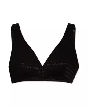 Бюстгальтер с логотипом Emporio Armani, черный