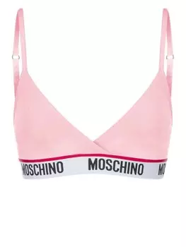 Бюстгальтер с логотипом и поясом Moschino, розовый
