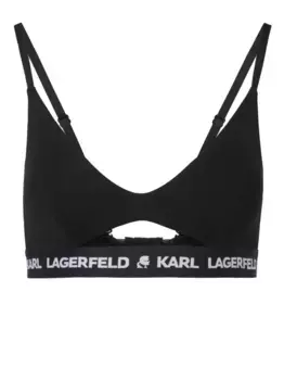 Бюстгальтер с логотипом KARL LAGERFELD, черный