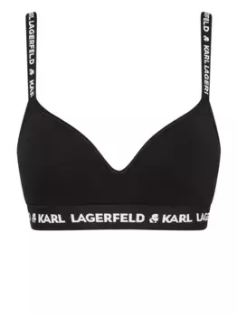 Бюстгальтер с логотипом KARL LAGERFELD, черный