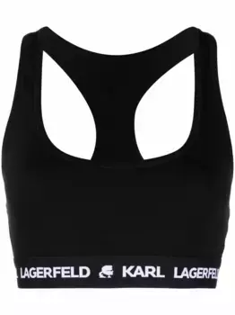 Бюстгальтер с логотипом KARL LAGERFELD, черный