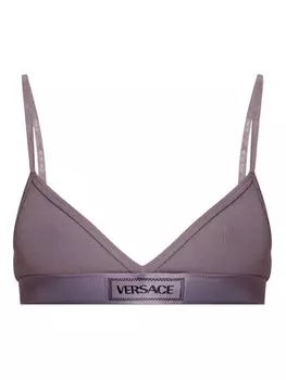 Бюстгальтер с логотипом Versace и поясом под резинкой, фиолетовый