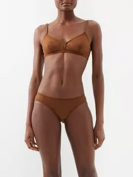 Бюстгальтер с мягкими чашками из тюля providence Eres, коричневый