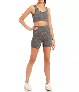 Бюстгальтер с овальным вырезом в рубчик для юниоров GB, серый