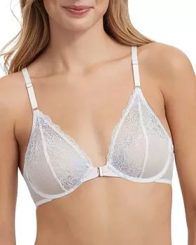 Бюстгальтер с передней застежкой и косточками Flaunt Skarlett Blue, белый