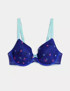 Бюстгальтер с полной чашкой на косточке Carissa с вышивкой Boutique, синий микс