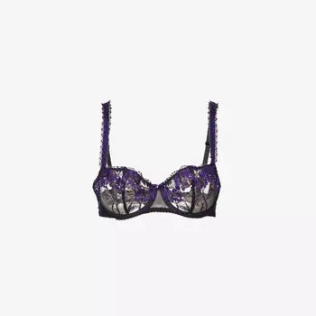 Бюстгальтер с половиной чашки из кружева с вышивкой Fleur de Toi Aubade, цвет dark orchid