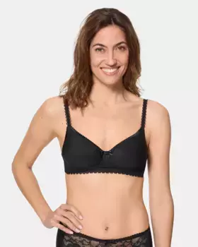 Бюстгальтер с поролоновой подкладкой без косточек и дышащей микрофиброй Playtex, черный
