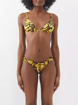 Бюстгальтер с принтом barocco Versace, черный