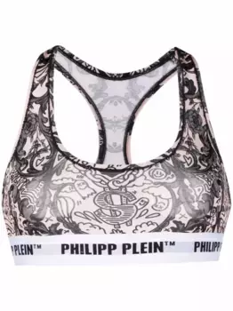 Бюстгальтер с принтом New Baroque Philipp Plein, розовый