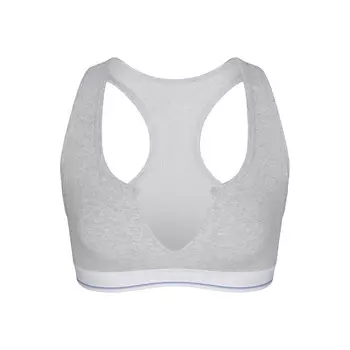 Бюстгальтер с разрезом на шее SKIMS Cotton Rib, цвет Light Heather Grey Stripe