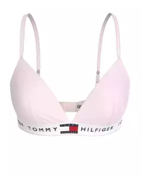 Бюстгальтер с треугольными чашечками без косточек и надписью Tommy Hilfiger, розовый