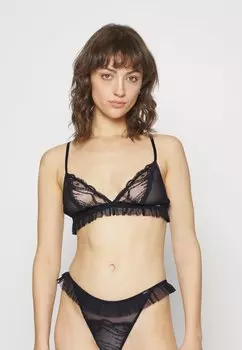 Бюстгальтер с треугольными чашечками Lindex, черный