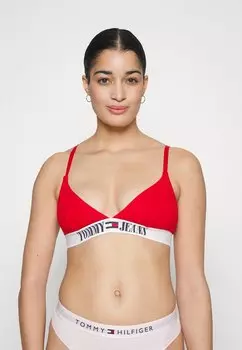 Бюстгальтер с треугольными чашечками Tommy Jeans, темно-малиновый