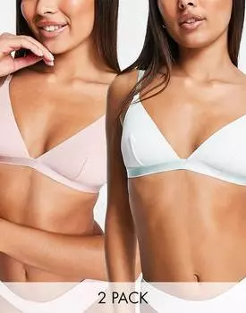 Бюстгальтер с треугольными чашечками в рубчик ASOS DESIGN