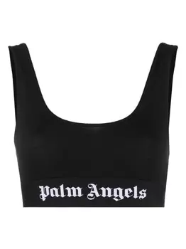 Бюстгальтер с треугольными чашками и логотипом Palm Angels, черный