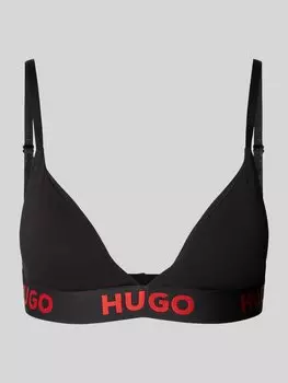 Бюстгальтер с треугольными чашками и эластичным поясом HUGO, черный