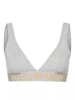 Бюстгальтер с треугольными чашками и узором Greca VERSACE, серый