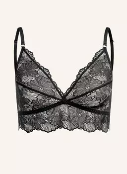Бюстгальтер с треугольными чашками, стильное кружево. Erlich Textil, черный