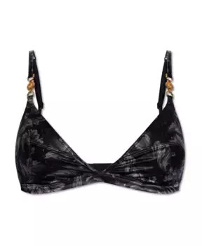 Бюстгальтер с узором барокко Versace, черный